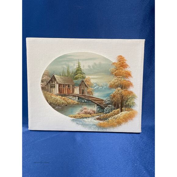 Pair of Unframed Fall Themed Oil Painting by Nathan - Picture 6 of 9